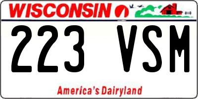 WI license plate 223VSM