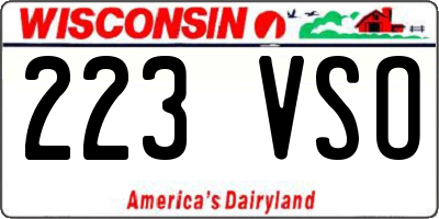 WI license plate 223VSO