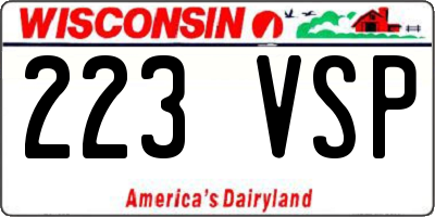 WI license plate 223VSP