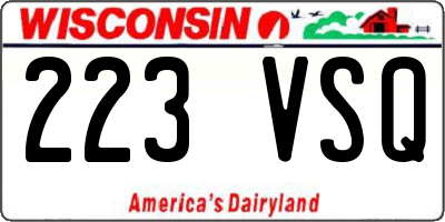 WI license plate 223VSQ