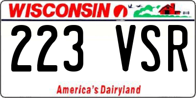 WI license plate 223VSR