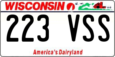WI license plate 223VSS