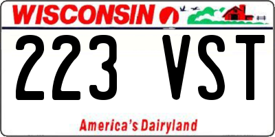 WI license plate 223VST