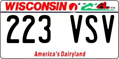 WI license plate 223VSV