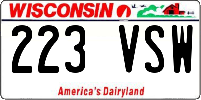 WI license plate 223VSW