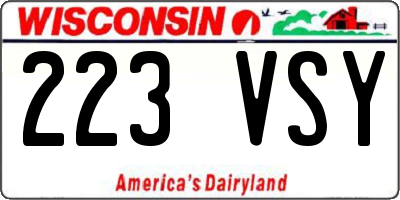 WI license plate 223VSY