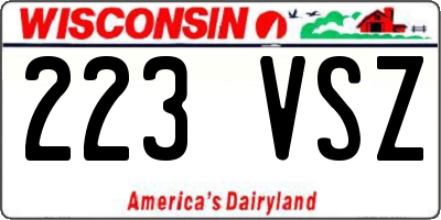 WI license plate 223VSZ