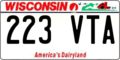 WI license plate 223VTA