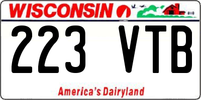 WI license plate 223VTB
