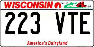 WI license plate 223VTE