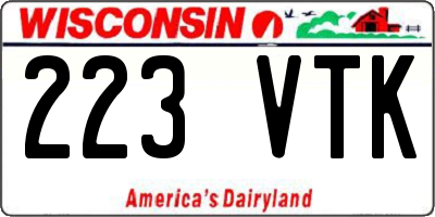 WI license plate 223VTK
