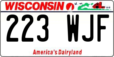 WI license plate 223WJF