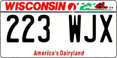 WI license plate 223WJX