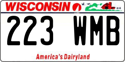 WI license plate 223WMB