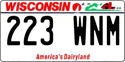 WI license plate 223WNM