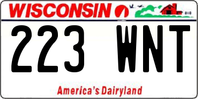 WI license plate 223WNT