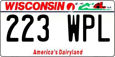 WI license plate 223WPL