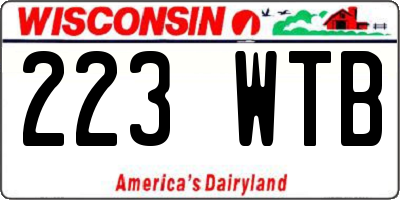 WI license plate 223WTB