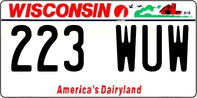 WI license plate 223WUW
