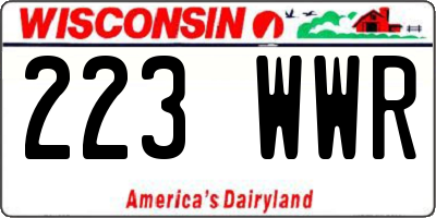 WI license plate 223WWR