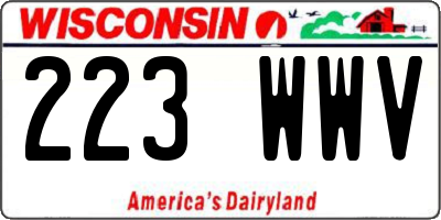 WI license plate 223WWV
