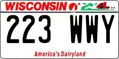 WI license plate 223WWY