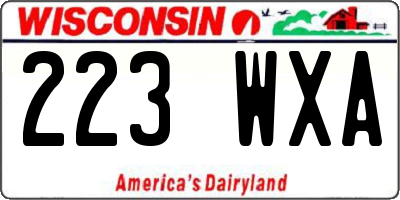 WI license plate 223WXA