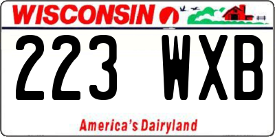 WI license plate 223WXB