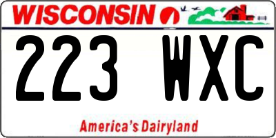 WI license plate 223WXC