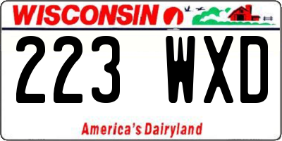 WI license plate 223WXD