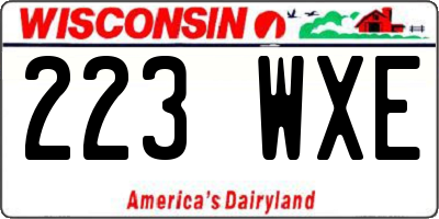 WI license plate 223WXE