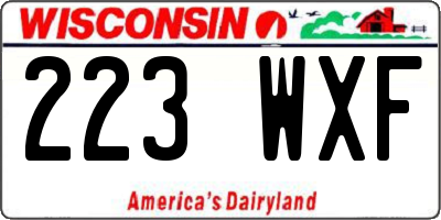 WI license plate 223WXF