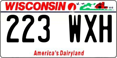 WI license plate 223WXH