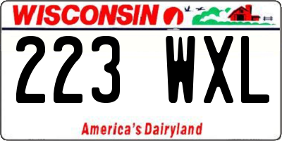 WI license plate 223WXL