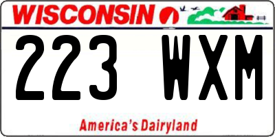 WI license plate 223WXM