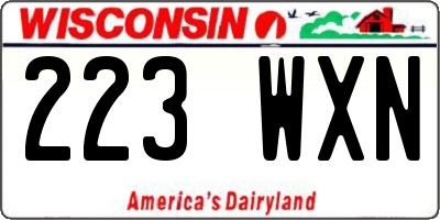 WI license plate 223WXN