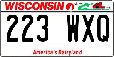 WI license plate 223WXQ