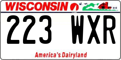 WI license plate 223WXR