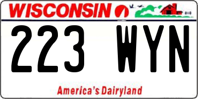 WI license plate 223WYN