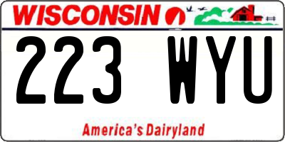 WI license plate 223WYU