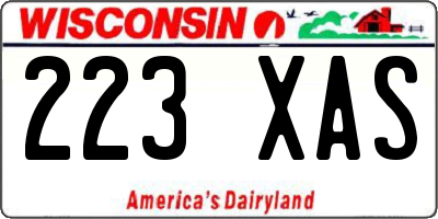 WI license plate 223XAS