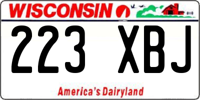 WI license plate 223XBJ
