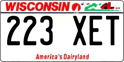 WI license plate 223XET