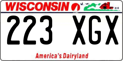 WI license plate 223XGX