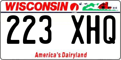 WI license plate 223XHQ