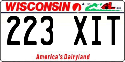 WI license plate 223XIT