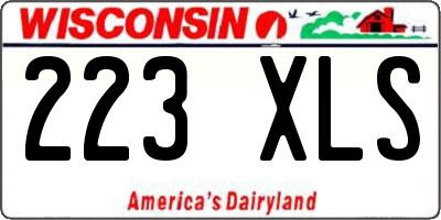 WI license plate 223XLS