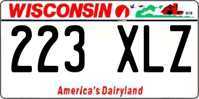 WI license plate 223XLZ