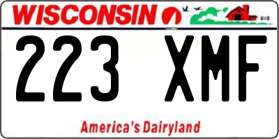 WI license plate 223XMF