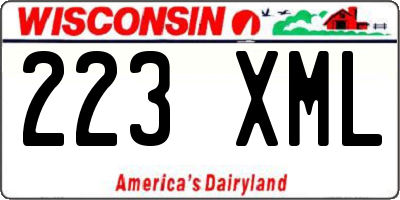 WI license plate 223XML